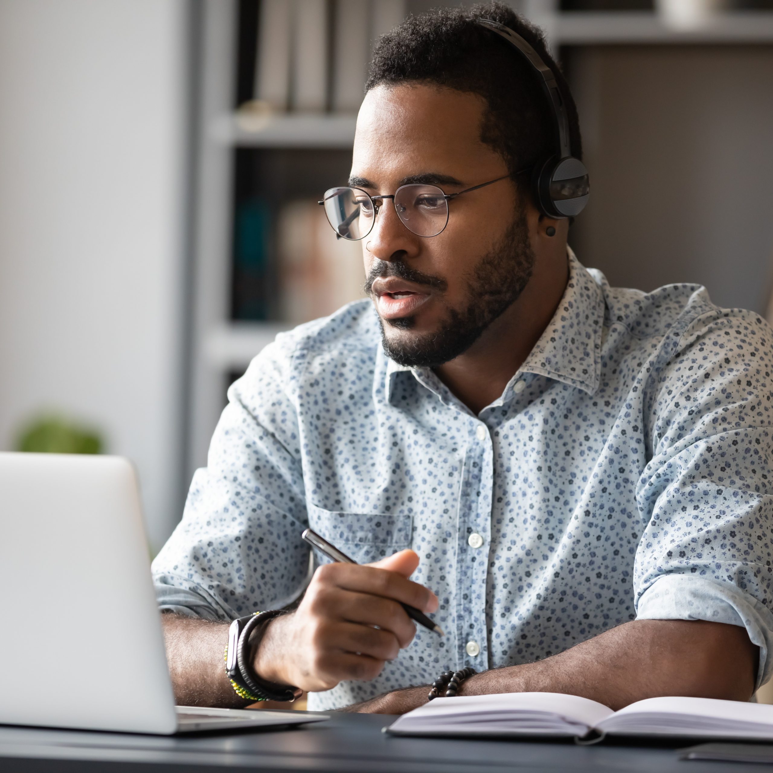 Man looking at computer